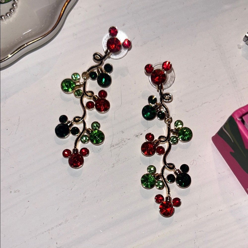 Disney Bauble Bar Red and Green holiday Earrings